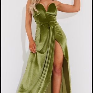 Bandeau velvet maxi dress